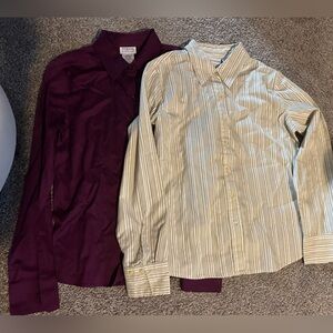 White Stag Yellow Striped Blouse